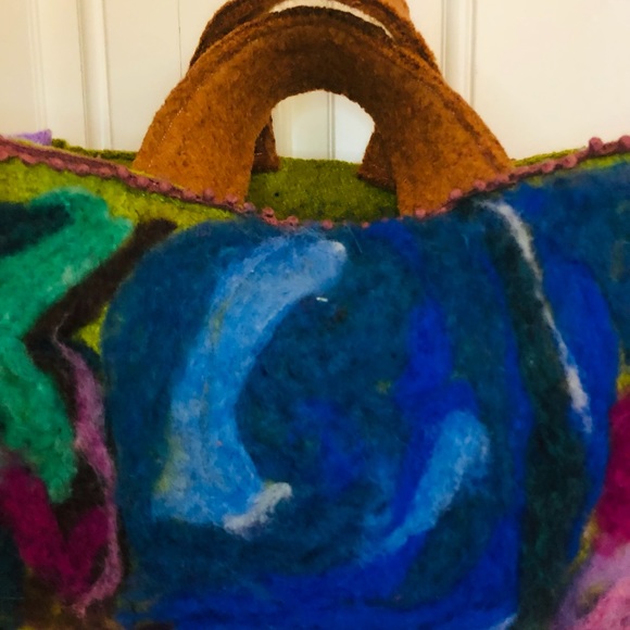 Handmade felted wool handbags Large/ small ,boho, wearable art - Picture 14 of 15
